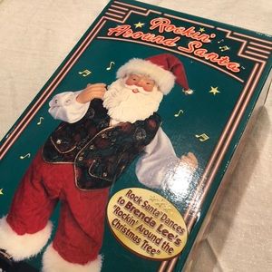 Vintage Rockin' Around The Christmas Tree Dancing Santa Brenda Lee Music VIDEO